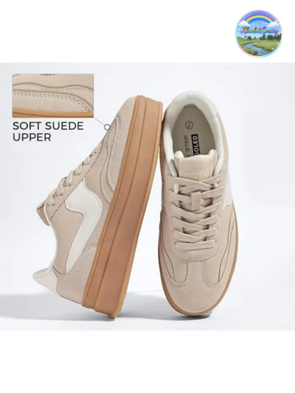 Women's Platform Fashion Sneakers Thick Sole Faux Leather Suede Lace Up